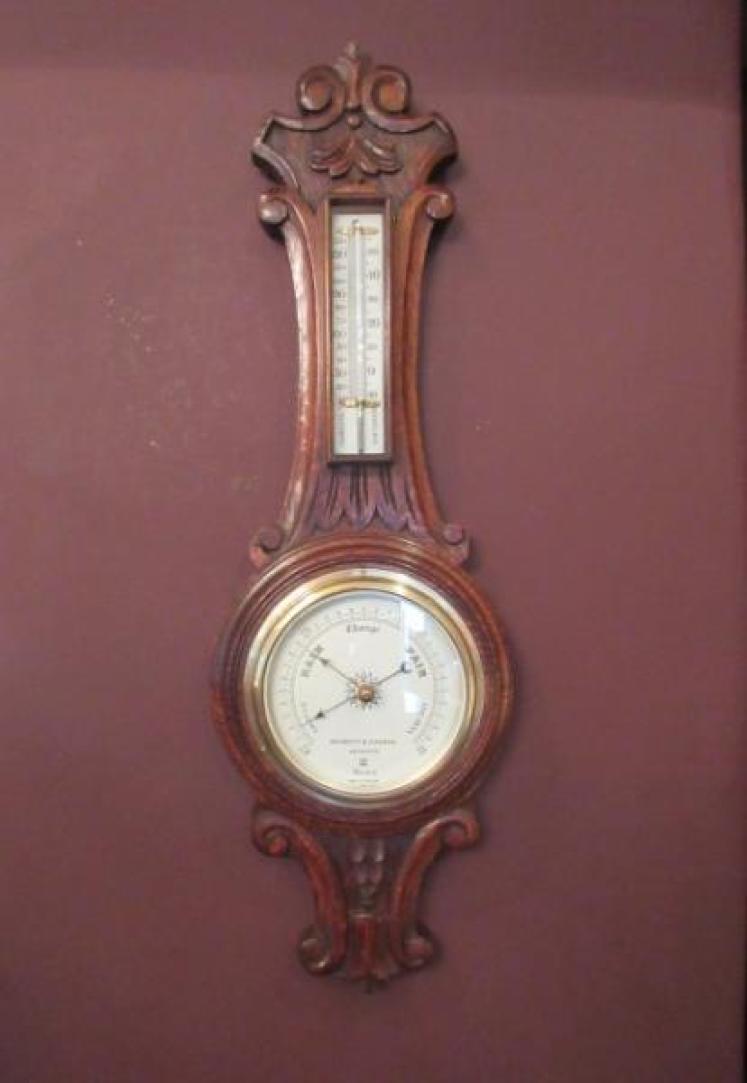 Small Antique Negretti & Zambra Banjo Barometer - Image 1