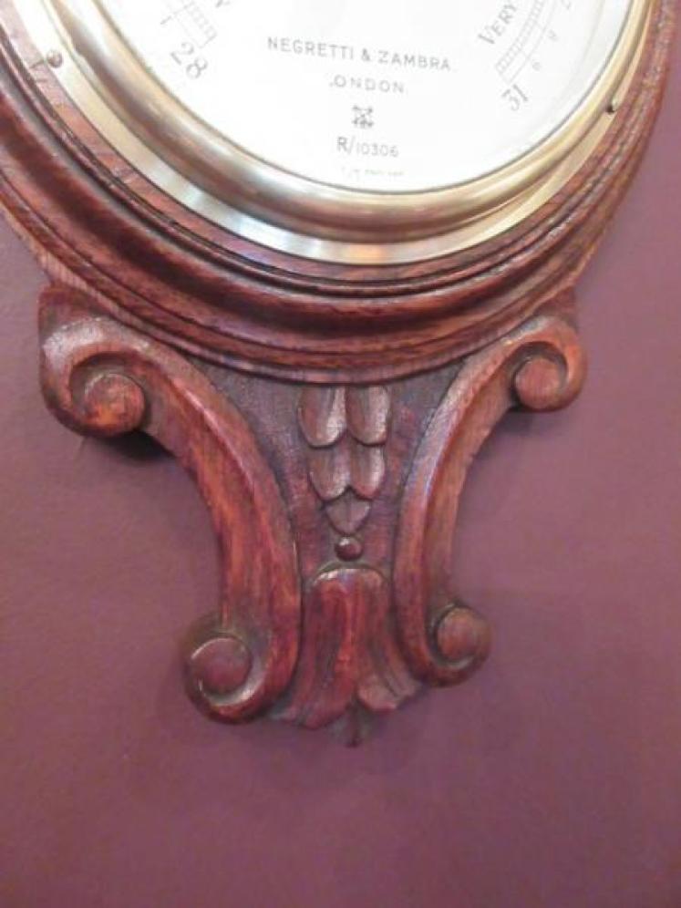 Small Antique Negretti & Zambra Banjo Barometer - Image 4