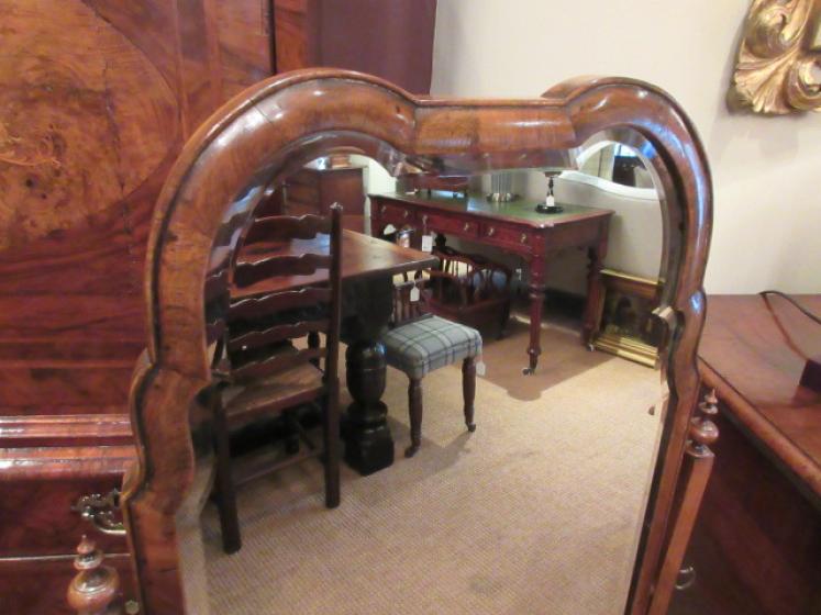 Late 19th Century Antique Walnut Cheval Mirror - Image 2