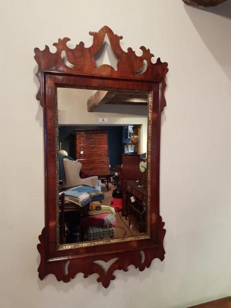Antique George III Period Walnut Mirror - Image 1