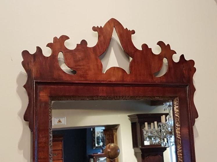 Antique George III Period Walnut Mirror - Image 2