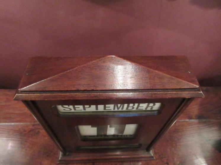 Large Antique Mahogany Perpetual Desk Calendar - Image 2