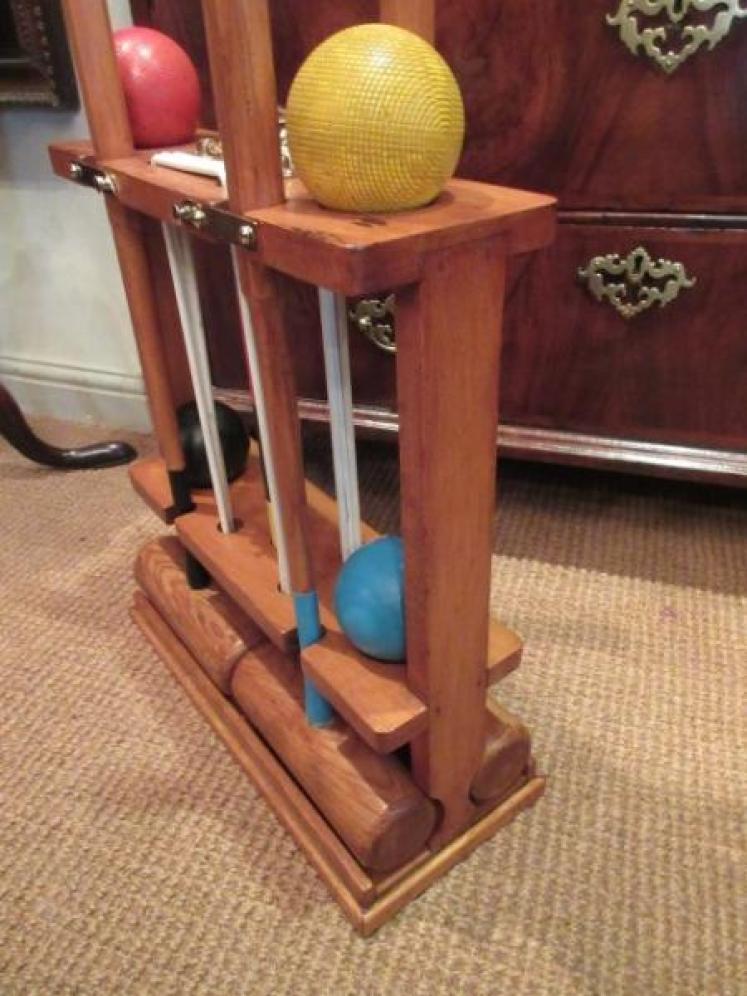 Edwardian Period Antique Croquet Set in Stand - Image 5