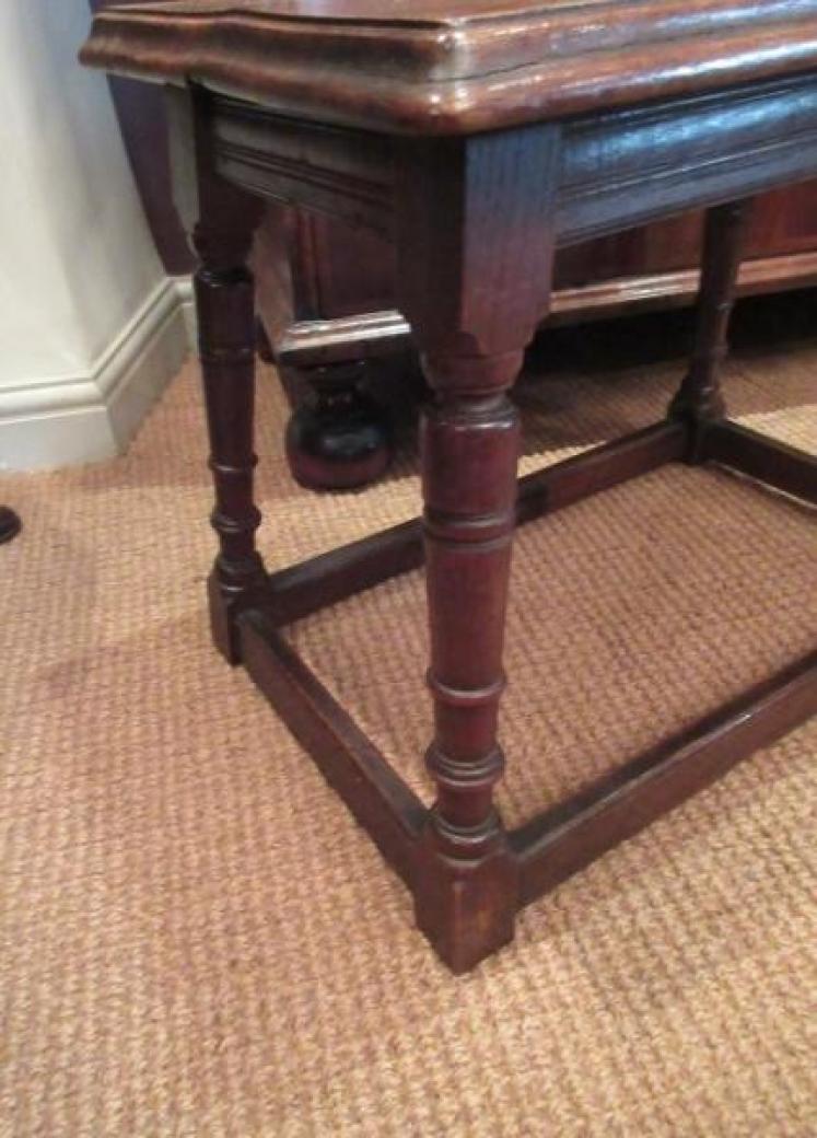 Large George III Period Antique Oak Joint Stool - Image 2