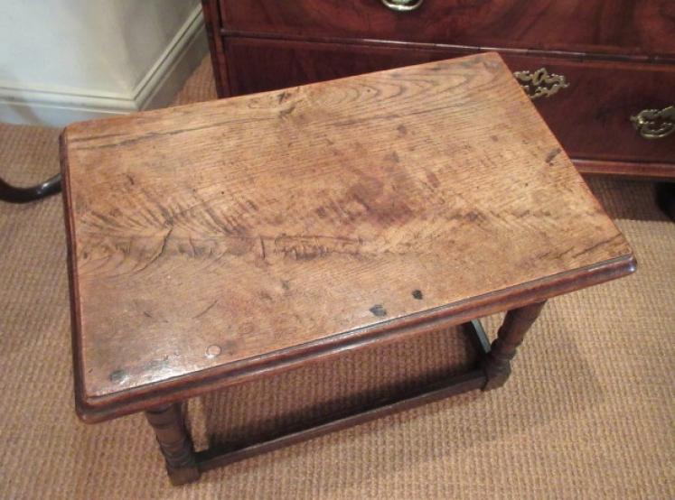 Large George III Period Antique Oak Joint Stool - Image 4