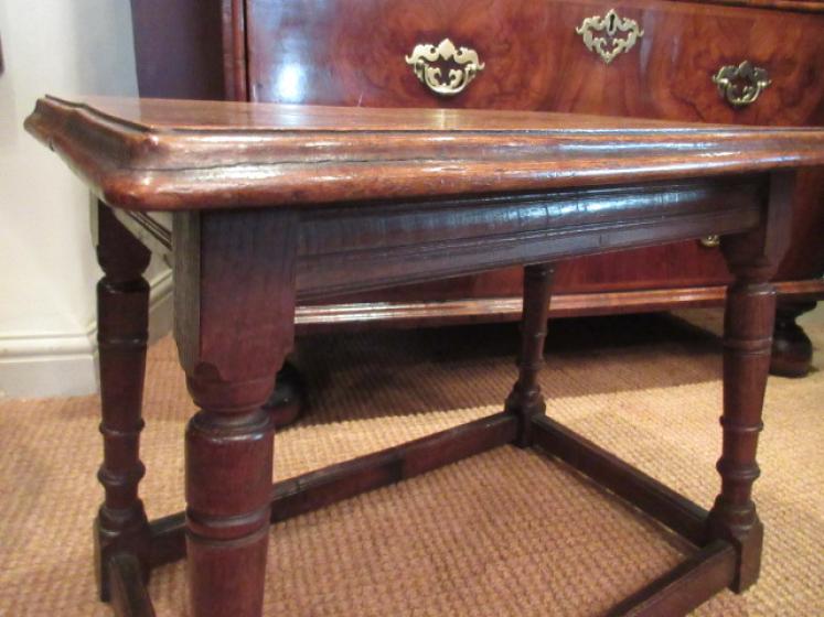 Large George III Period Antique Oak Joint Stool - Image 5