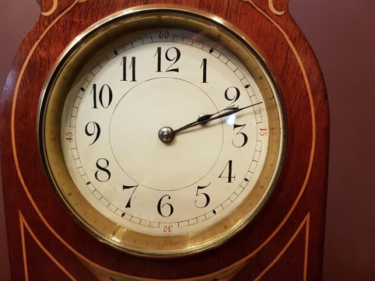 Antique Sheraton Inlaid Mantel Clock - Image 2