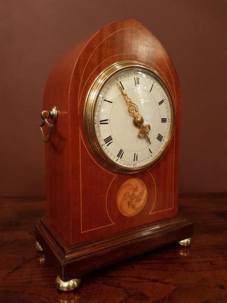 Late Victorian Harrods of London Inlaid Mantel Clock - Image 1