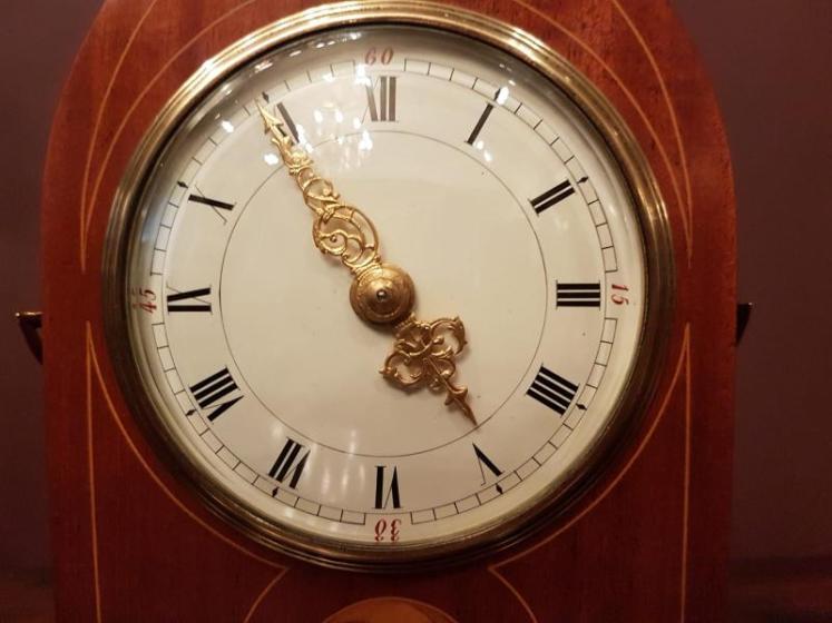 Late Victorian Harrods of London Inlaid Mantel Clock - Image 5