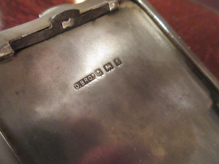 Antique Silver & Egyptian Lady Porcelain Plaque Card Case - Image 4