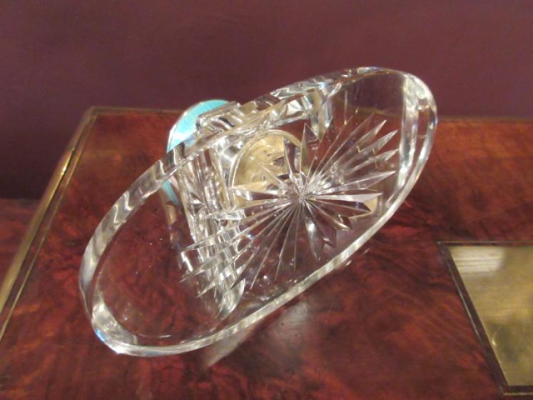 Art Deco Silver & Blue Enamel Top Inkstand - Image 4