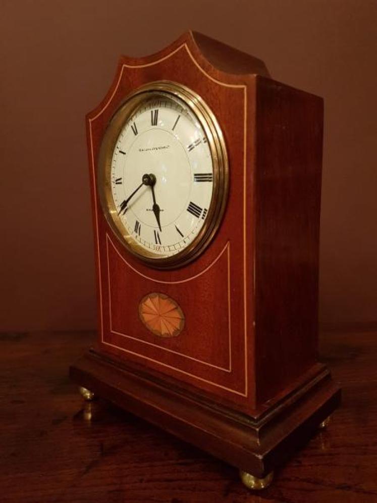 Fine Quality Edwardian Inlaid Mahogany Mantel Clock - Image 5