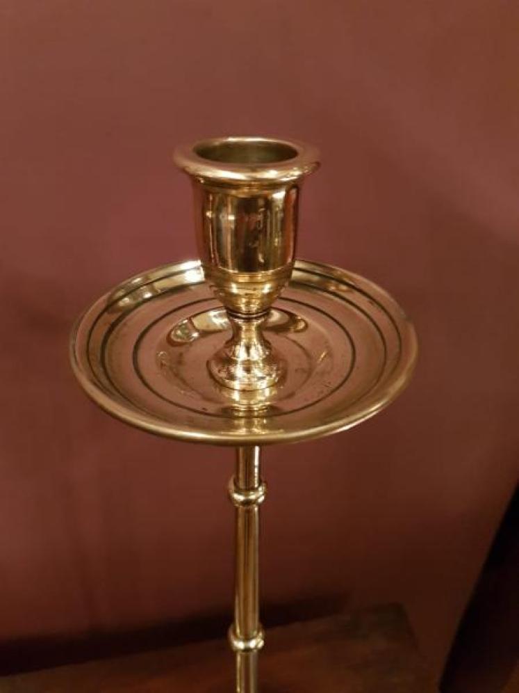 Large Pair Of Victorian Cast Brass Candlesticks - Image 2
