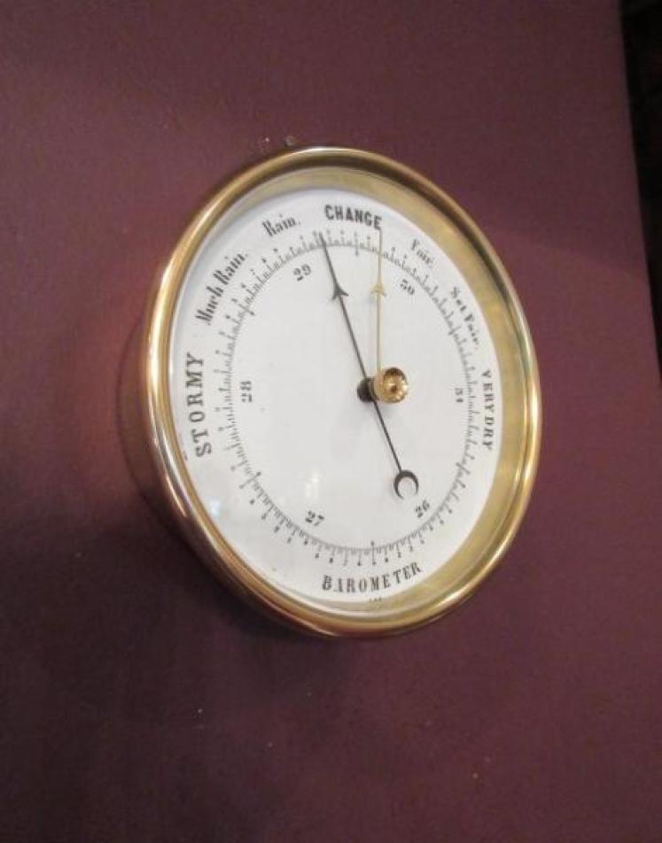 Antique Polished Brass Marine Barometer - Image 1