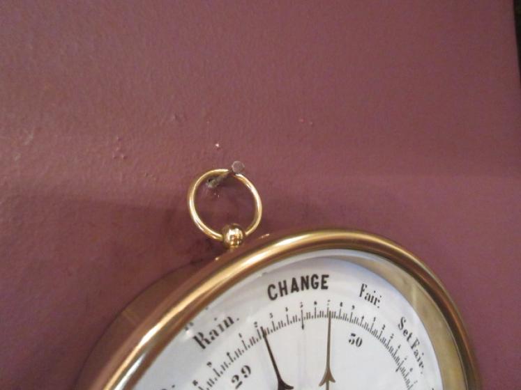 Antique Polished Brass Marine Barometer - Image 3