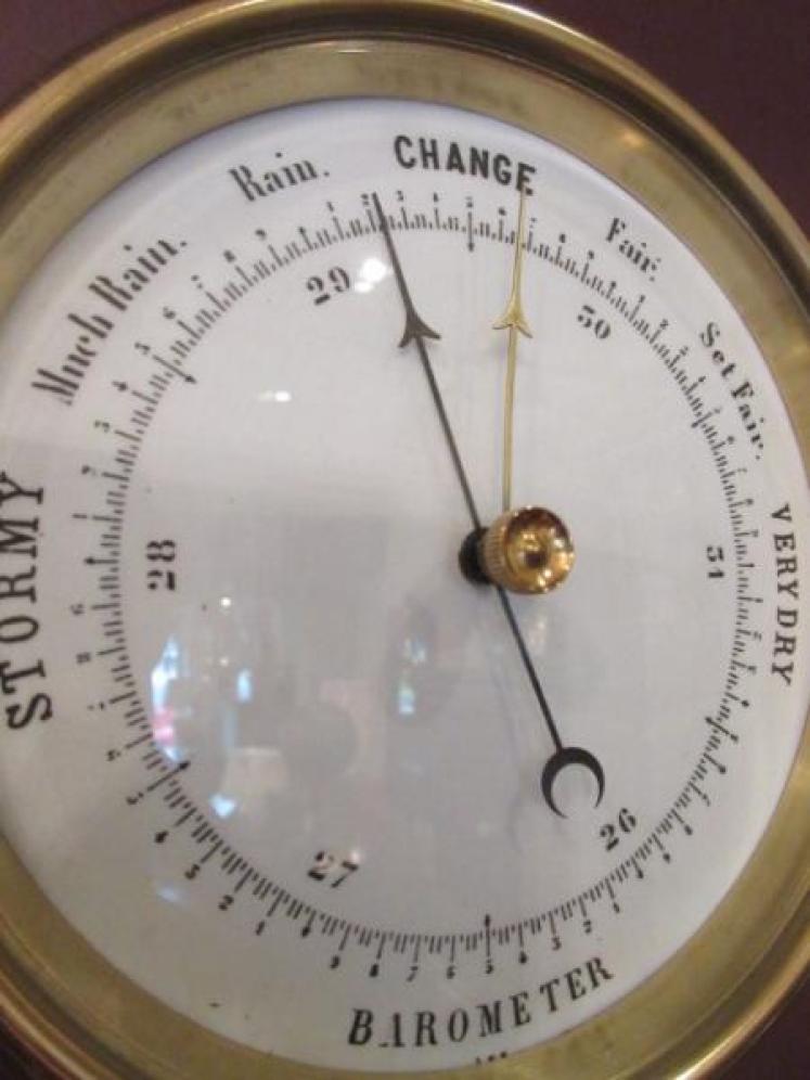 Antique Polished Brass Marine Barometer - Image 4