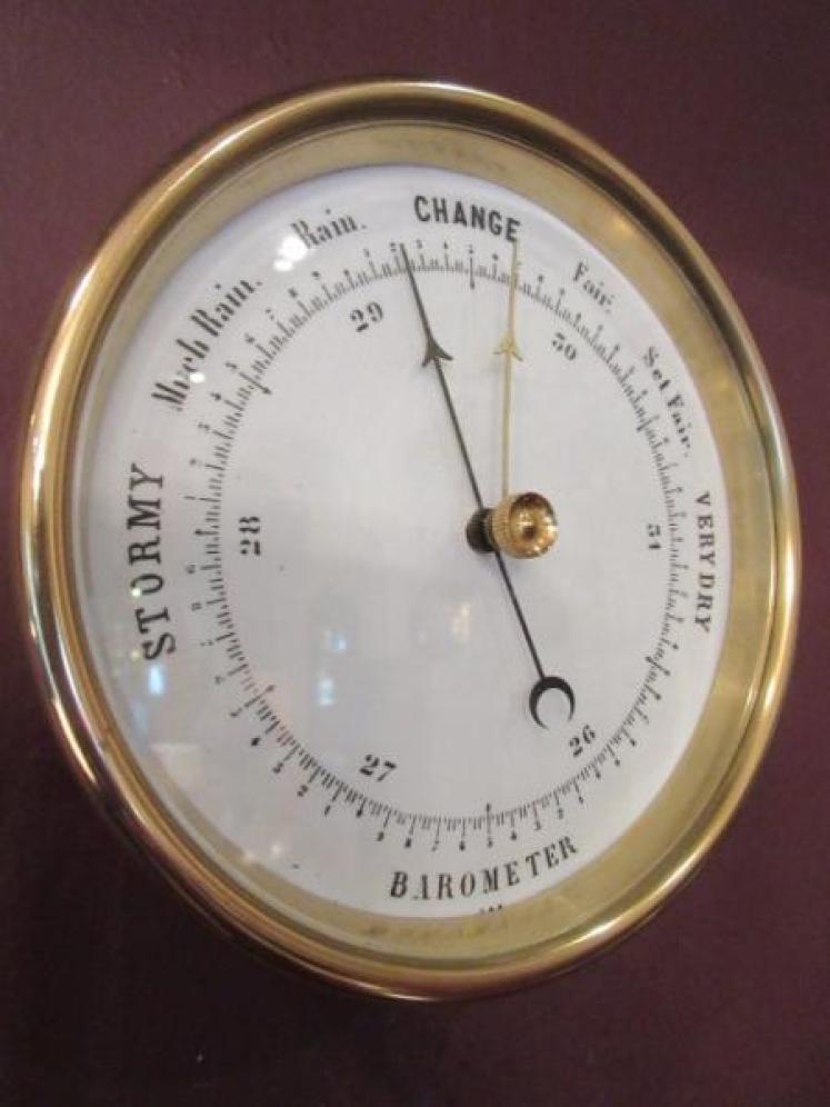 Antique Polished Brass Marine Barometer - Image 5