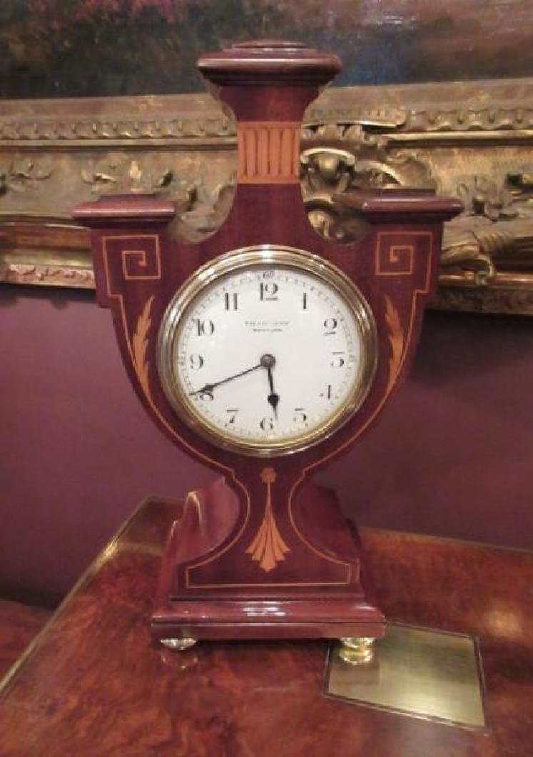 Superb Edwardian Antique Sheraton Inlaid Mantel Clock - Image 1