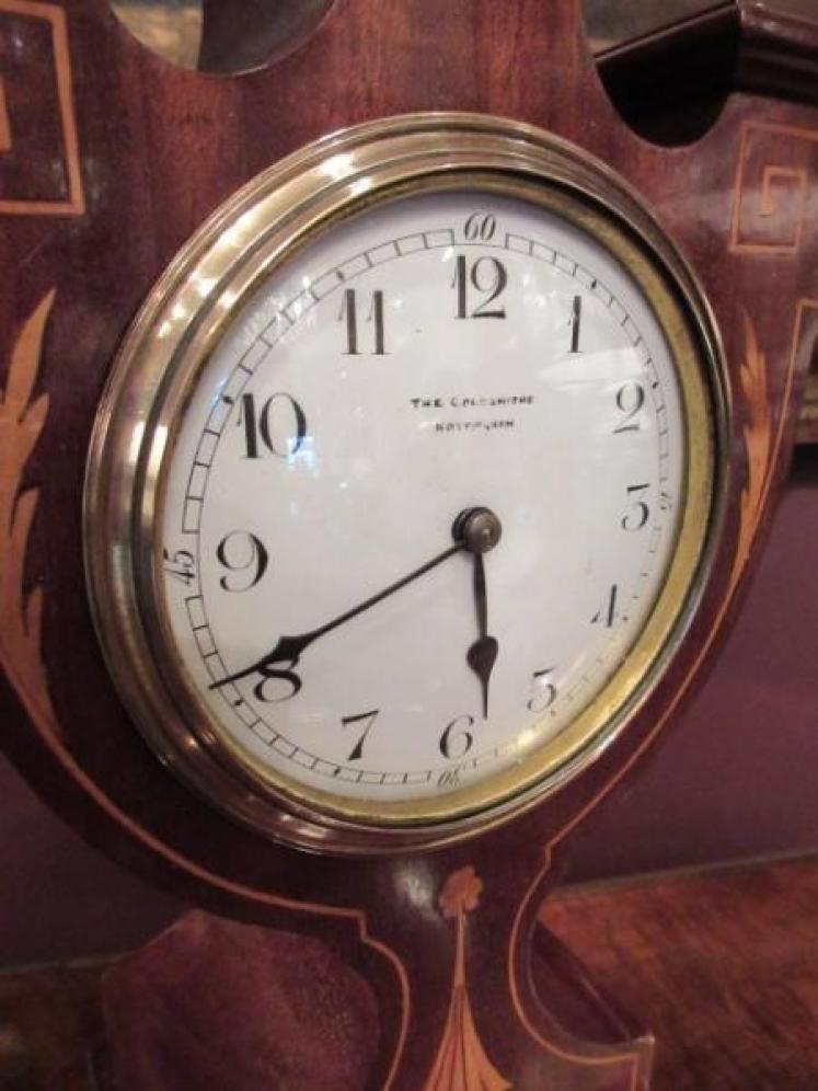 Superb Edwardian Antique Sheraton Inlaid Mantel Clock - Image 2