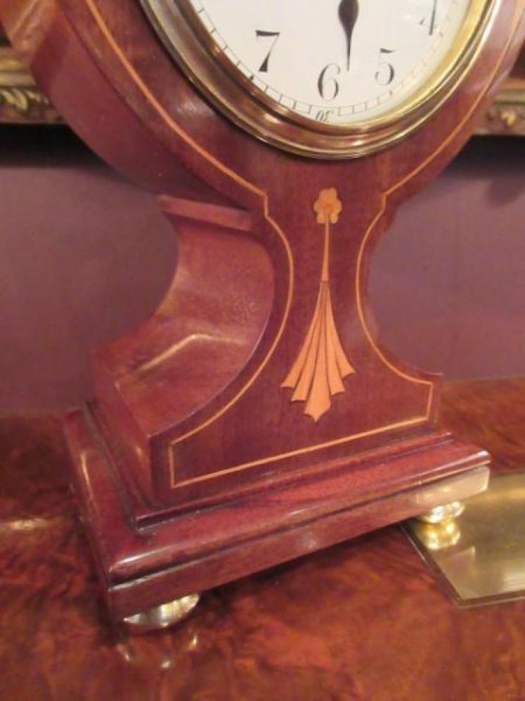 Superb Edwardian Antique Sheraton Inlaid Mantel Clock - Image 3