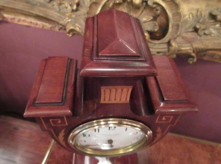Superb Edwardian Antique Sheraton Inlaid Mantel Clock - Image 4