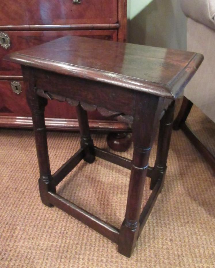 George I Period Antique Oak Joint Stool - Image 1