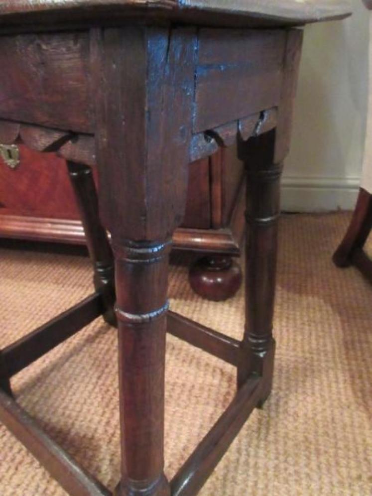 George I Period Antique Oak Joint Stool - Image 3