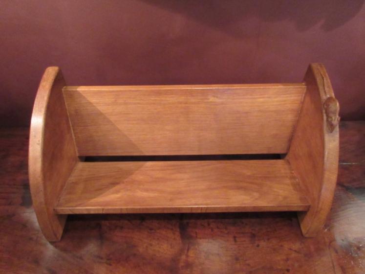 Genuine Mouseman Adzed Oak Bookrack - Image 5