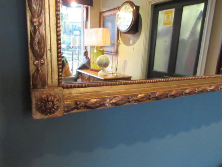 19th Century Timber & Plaster Gilt Oblong Mirror - Image 2