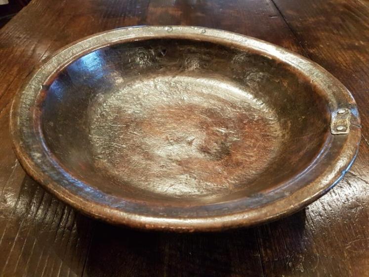 Antique Welsh Fruitwood Cawl Bowl - Image 1