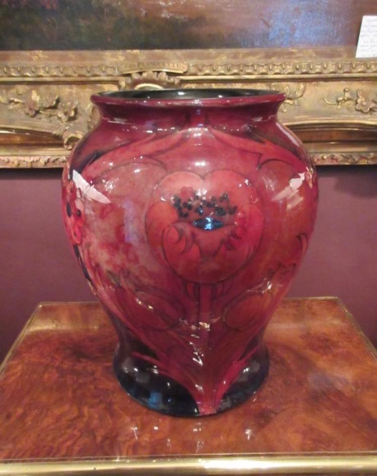 Moorcroft Big Poppy Flambe Glazed Baluster Vase - Image 1