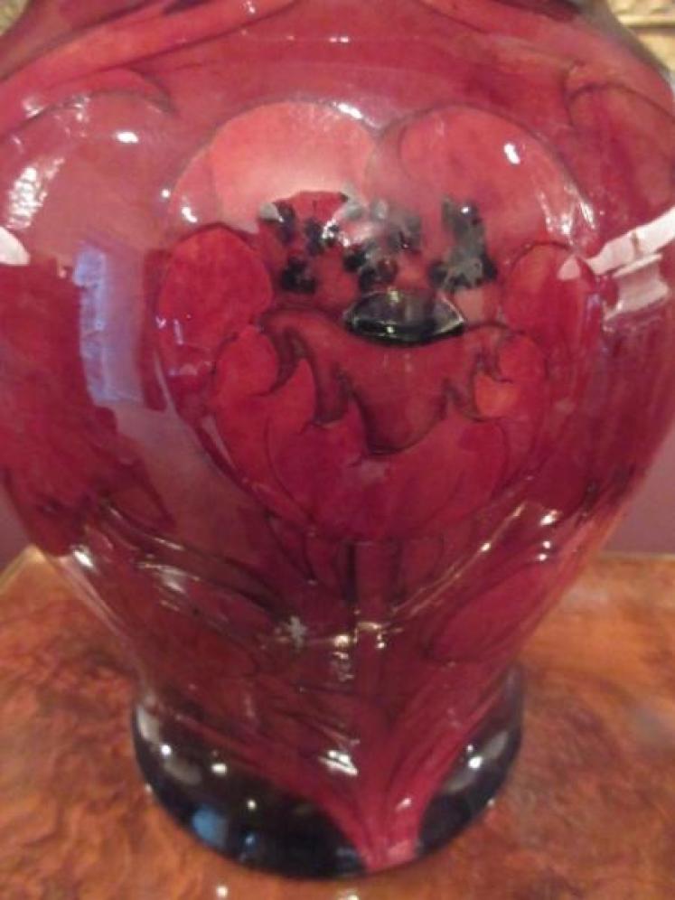 Moorcroft Big Poppy Flambe Glazed Baluster Vase - Image 3
