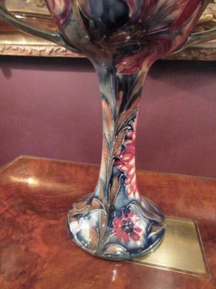 Early Moorcroft Spanish on Ochre Twin Handled Vase - Image 2