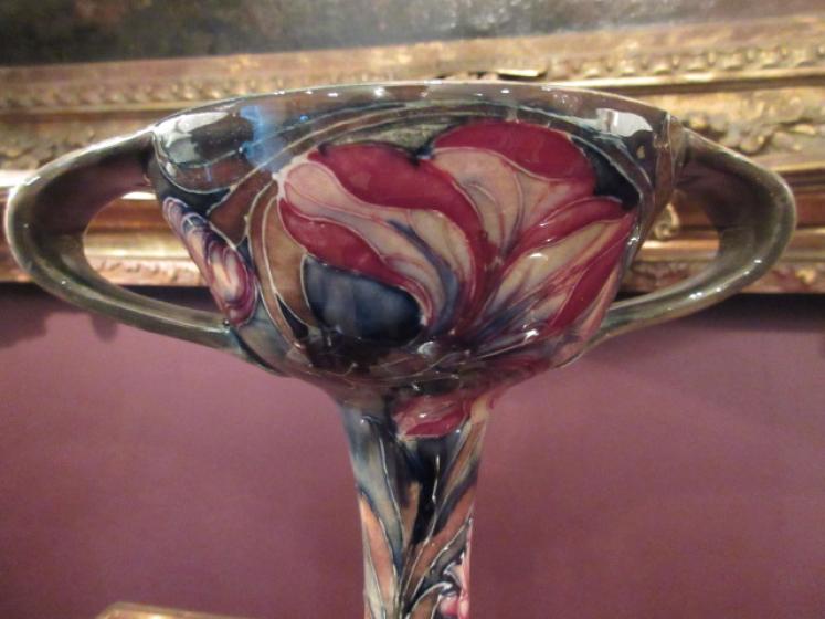 Early Moorcroft Spanish on Ochre Twin Handled Vase - Image 3