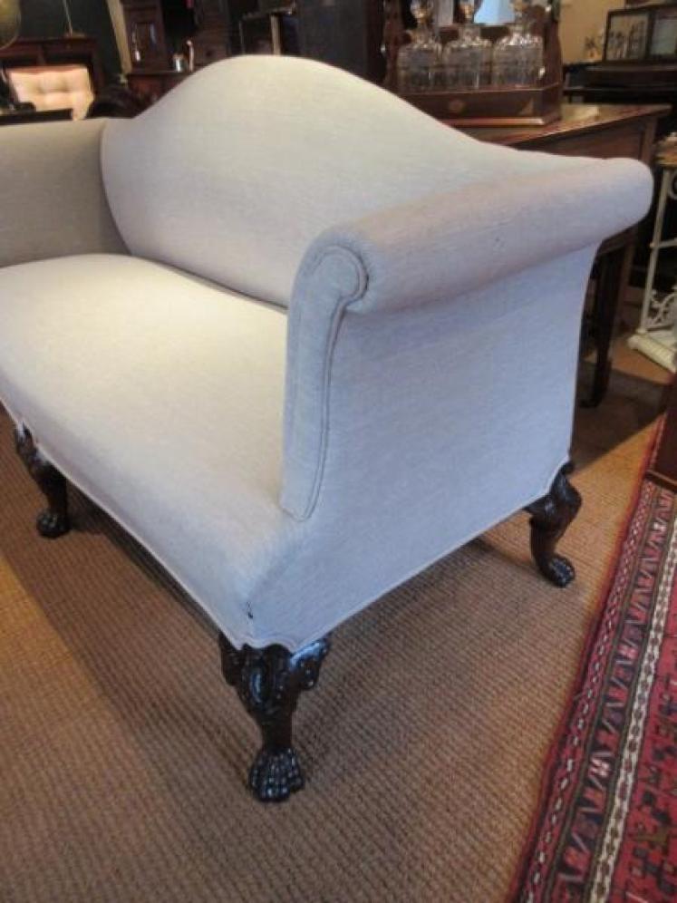 Top Quality Antique Upholstered Hump Back Settee - Image 2