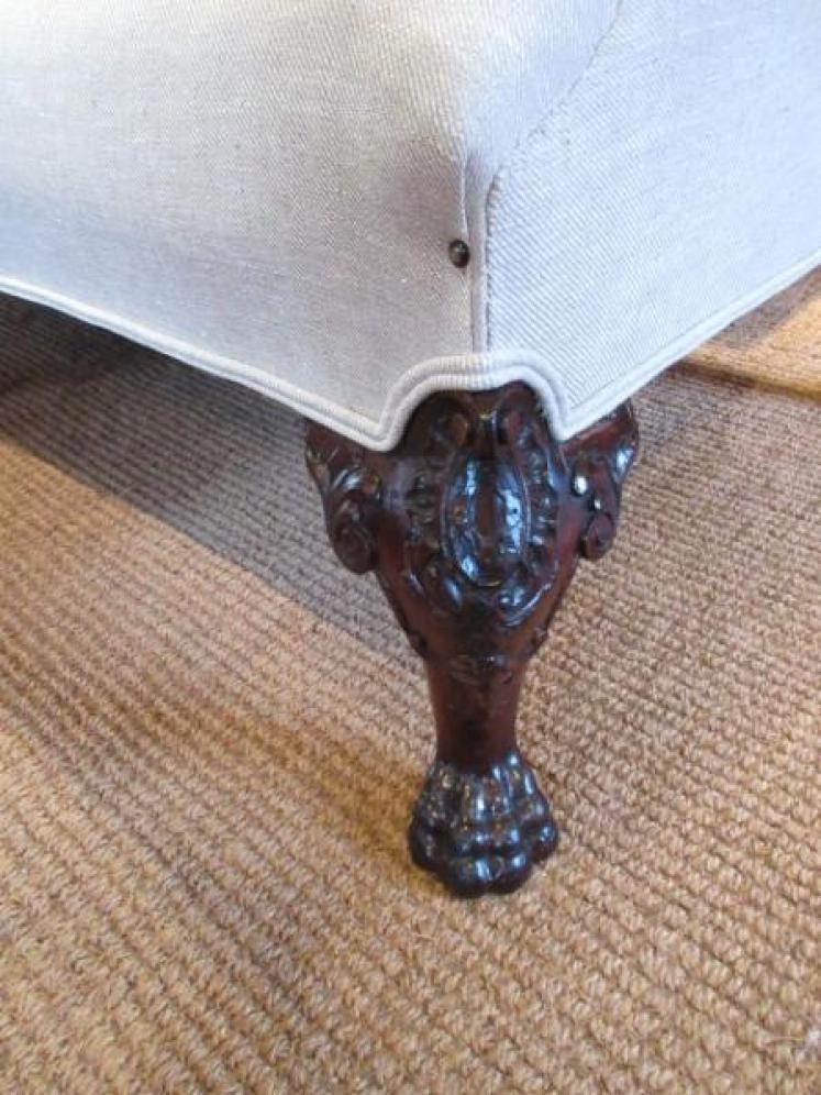 Top Quality Antique Upholstered Hump Back Settee - Image 3