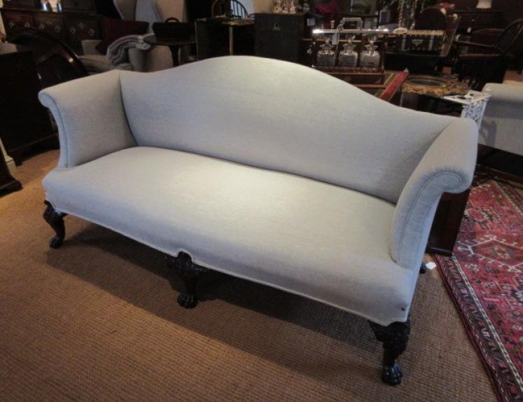Top Quality Antique Upholstered Hump Back Settee - Image 5