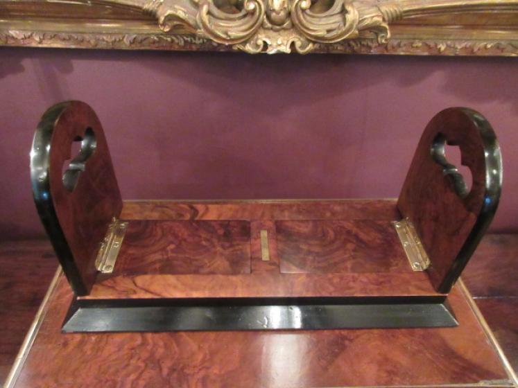 Antique Betjemann's Walnut & Brass Mounted Bookslide - Image 3