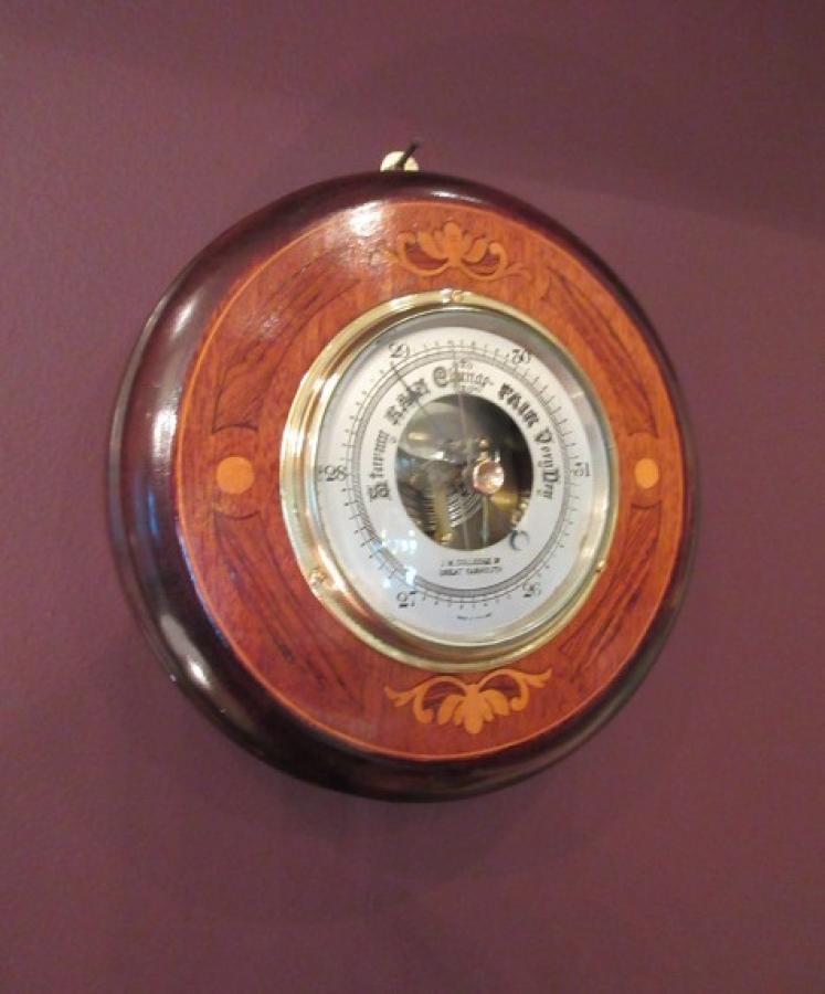 Edwardian Antique Sheraton Inlaid Barometer - Image 1