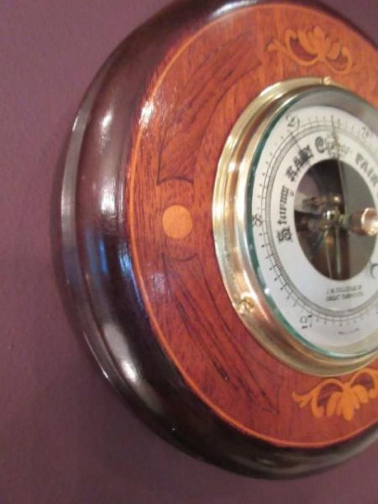 Edwardian Antique Sheraton Inlaid Barometer - Image 2