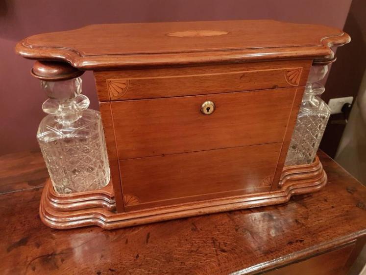 Magnificent Antique Tantalus and Games Box - Image 2