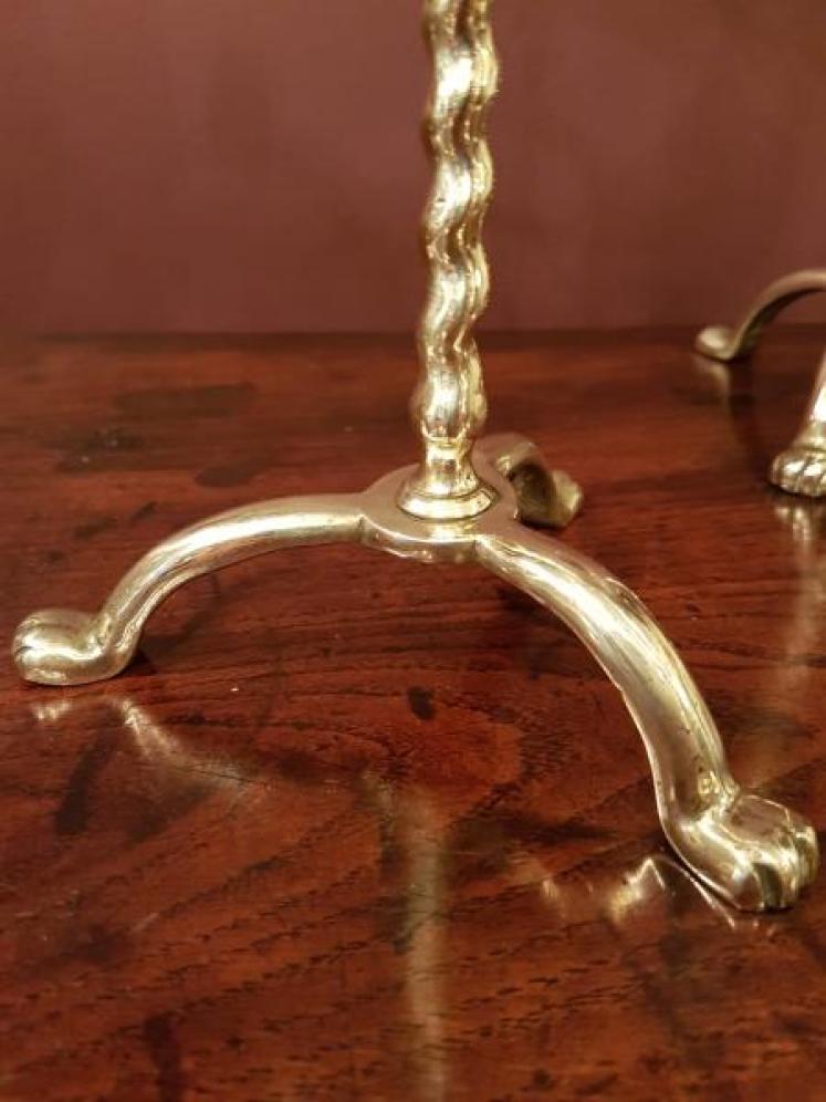 Pair of Early Victorian Brass Rise and Fall Candelabra - Image 3