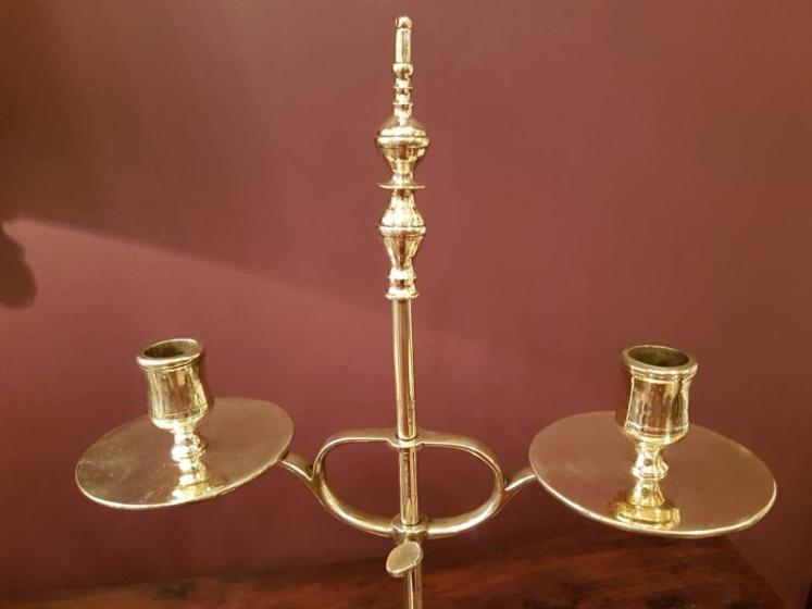 Pair of Early Victorian Brass Rise and Fall Candelabra - Image 4