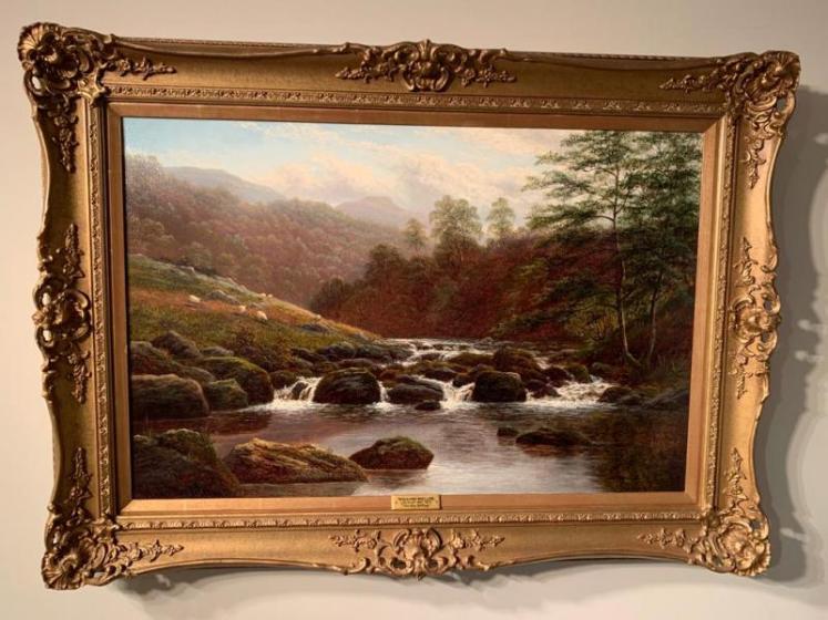 Fine Victorian Oil on Canvas by William Mellor 'On The Rothay' - Image 1