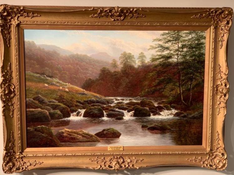 Fine Victorian Oil on Canvas by William Mellor 'On The Rothay' - Image 5