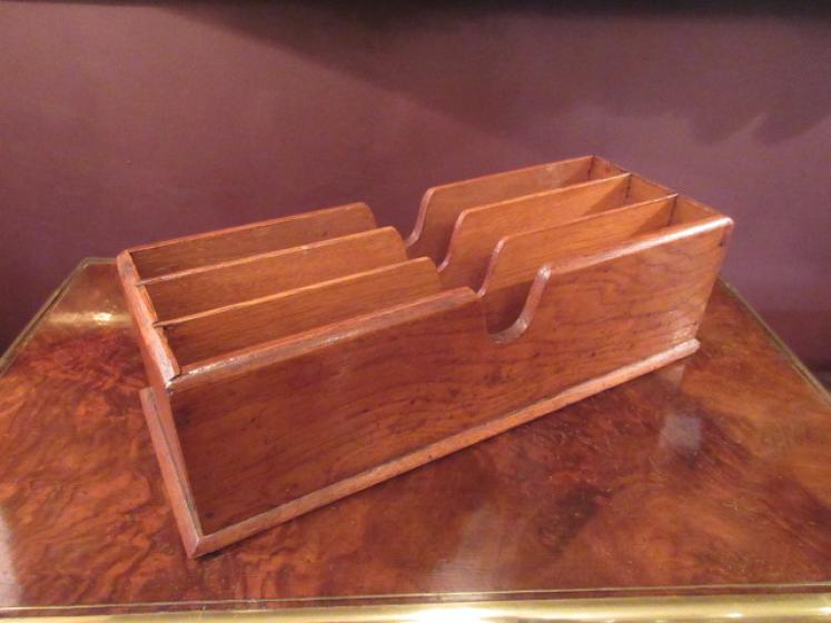 Antique Polished Oak Letter Rack - Image 1