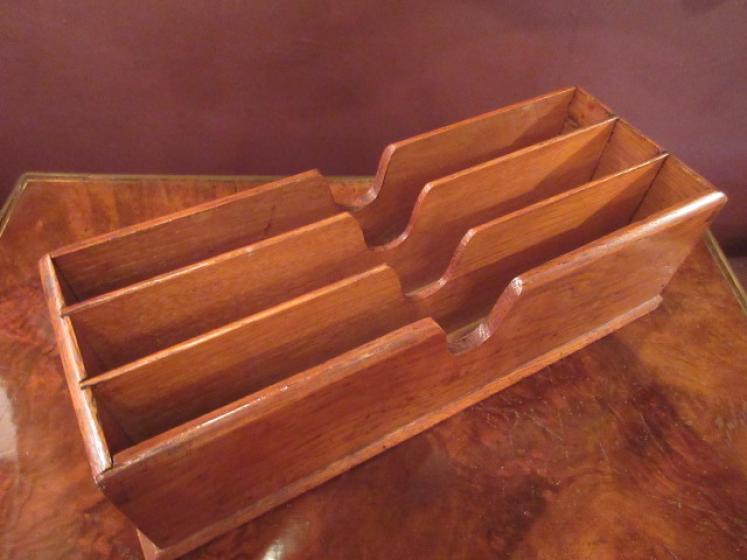 Antique Polished Oak Letter Rack - Image 2