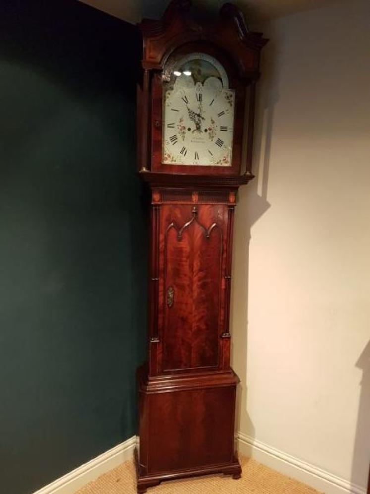 Fine George III Mahogany 8 Day Moon Phases Longcase Clock - Image 1