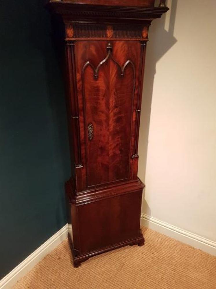 Fine George III Mahogany 8 Day Moon Phases Longcase Clock - Image 3