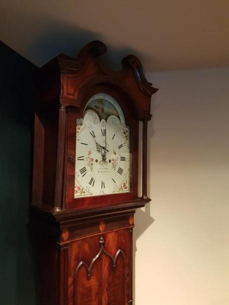 Fine George III Mahogany 8 Day Moon Phases Longcase Clock - Image 5